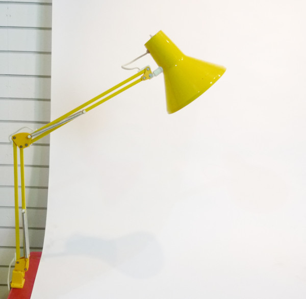 2: Yellow Angle Poise Clip On Desk Lamp (Non Practical)