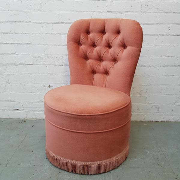 1: Pink Fringed Boudoir Chair