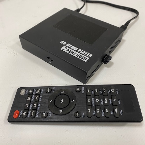 1: Mini 2 Port Media Player With USB Stick & Remote Control