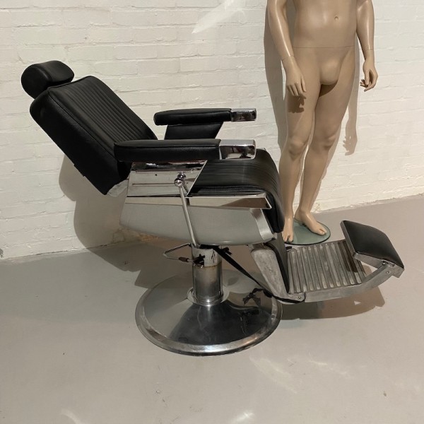 7: Reclining Black & Chrome Barber's Chair (Quantity 3 available)