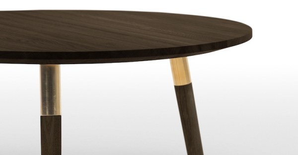 3: Dark Wooden Coffee Table With Brass Detail