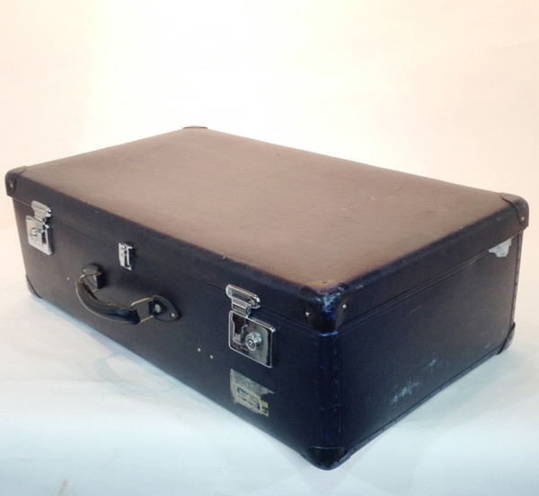 1: Large Dark Blue Travel Trunk 