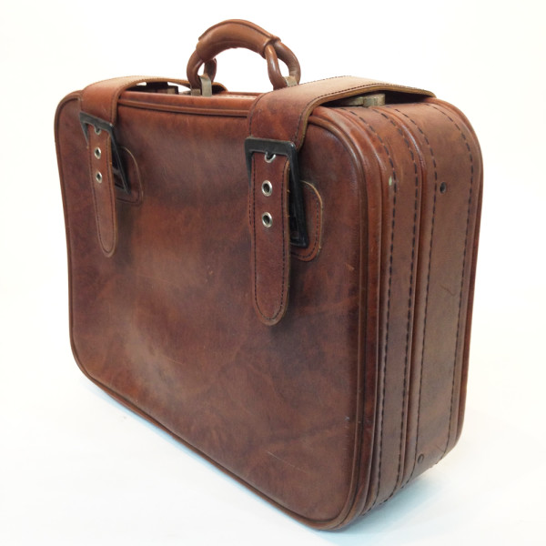 3: Light Brown Soft Leather Suitcase