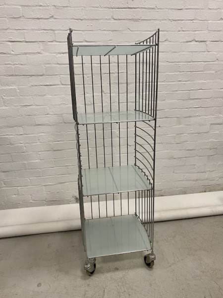 6: Metal Vinyl Racking With Glass Shelves