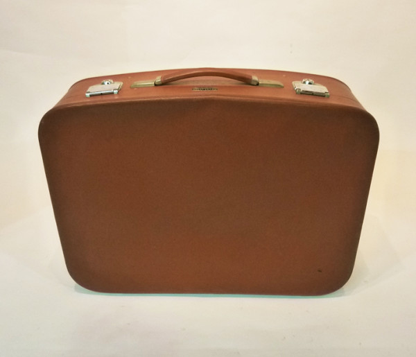 4: Brown Soft Leather Retro Suitcase