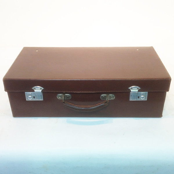 1: Dark Brown Leather Suitcase