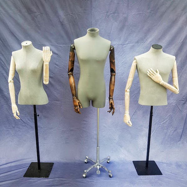 2: Male Tailors Dummy With Articulated Arms On Stand