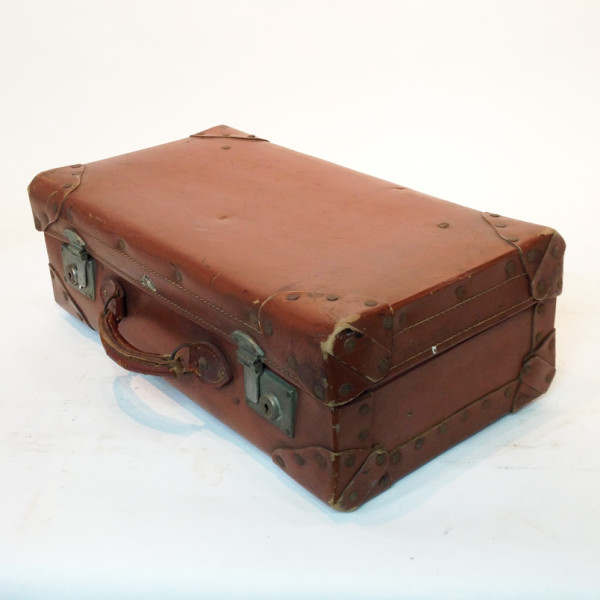 5: Light Brown Leather Suitcase