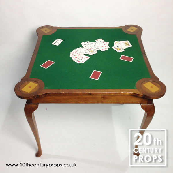 1: Regency Walnut Folding Card, Bridge, Poker Table