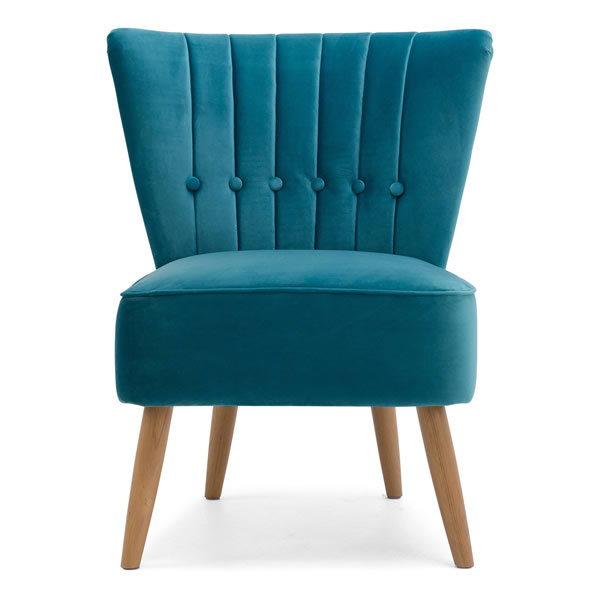 1: Velvet Cocktail Chair - Teal