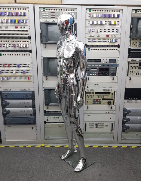 2: Silver Metallic Male Mannequin
