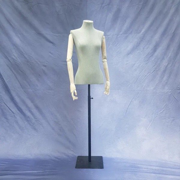 1: Female Dressmaker Mannequin With Articulated Arms On Stand