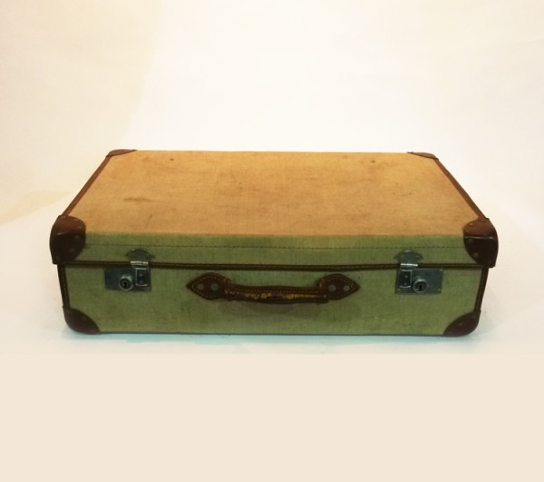 3: Cream Canvas Suitcase