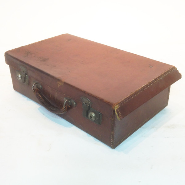 3: Dark Brown Leather Suitcase