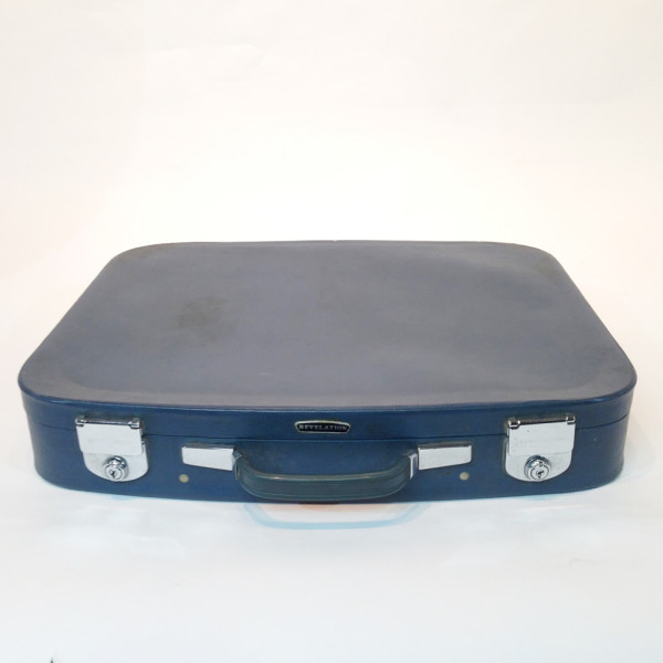 1: Thin Blue Soft Leather Suitcase