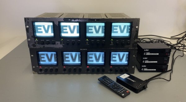 7: Fully Working Black & White SONY 4 Screen Mini Video Monitor (4
