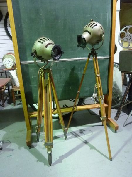 1: Vintage 'FURSE' Spotlight On Wooden Tripod (Working)