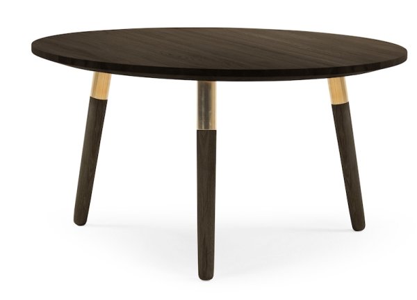 5: Dark Wooden Coffee Table With Brass Detail