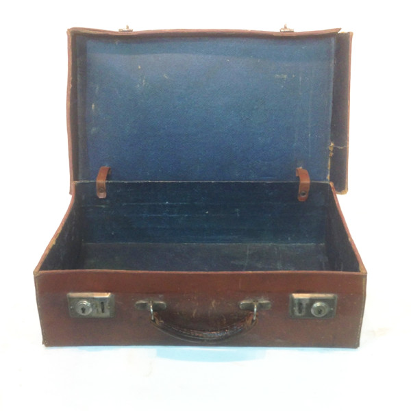 2: Dark Brown Leather Suitcase