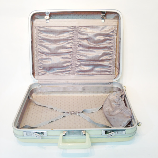 3: White Hard Shell Suitcase