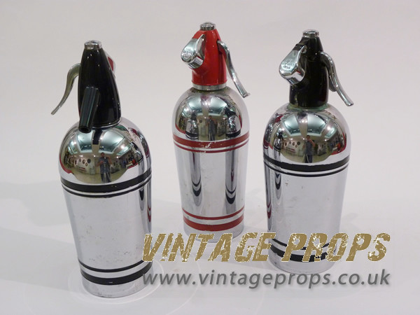 1: Vintage Chrome Soda Bottles