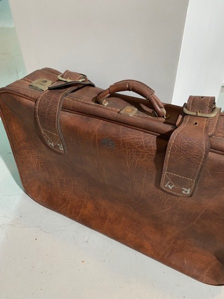 2: Tan Vintage Suitcase