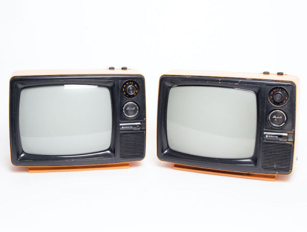 5: Fully Working Orange 1970's Black & White Sanyo TV