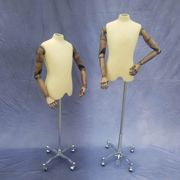 1: Teenage Boy Tailors Dummy With Articulated Arms On Stand