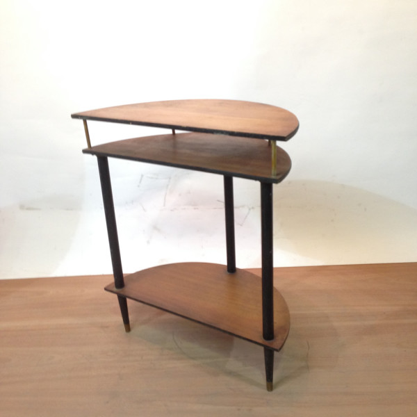 3: Small Wooden Side Table Half Circle Top 