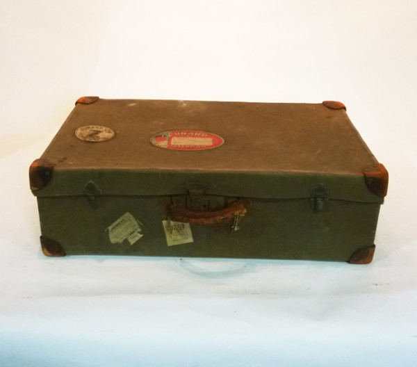 1: Dark Green Canvas Suitcase