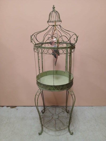 4: Green Decorative Metal Bird Cage