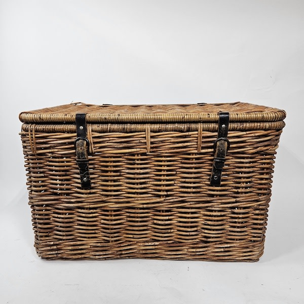 7: Large Wicker Trunk With Side Handles