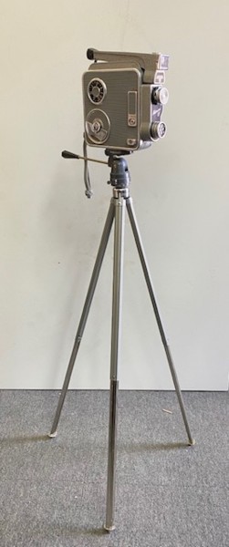 2: Non Practical Vintage 8mm Movie Camera On Tripod