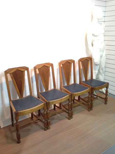 5: Art Deco Style Oak Dining Chair