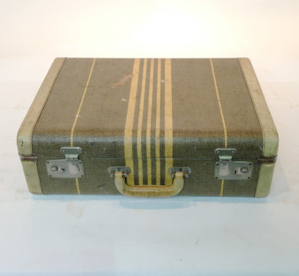 5: Green With Yellow Stripes Suitcase