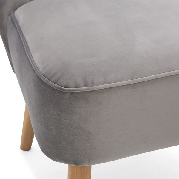 8: Velvet Cocktail Chair - Grey