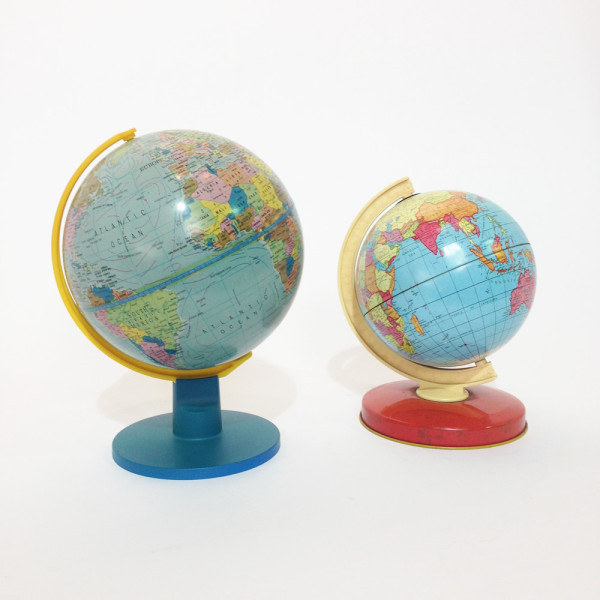 2: Small Vintage Tin Globes