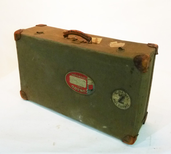 3: Dark Green Canvas Suitcase