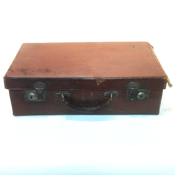 1: Dark Brown Leather Suitcase