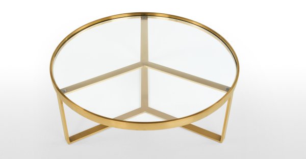 5: Glass Coffee Table With Brass Frame