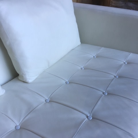 6: White Leather Sofa