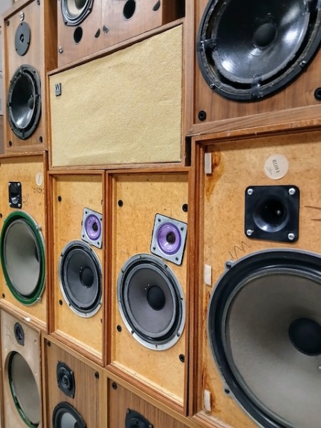 3: Stack Of 15 Retro Wooden Cased Speakers (Non Practical)