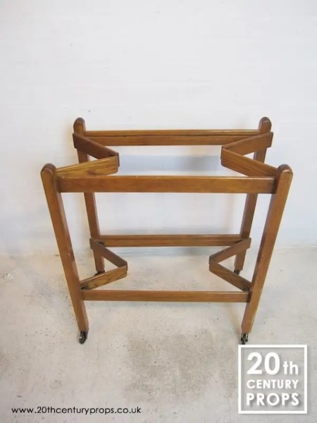 4: Folding Oak 2 Tier Hostess Trolley