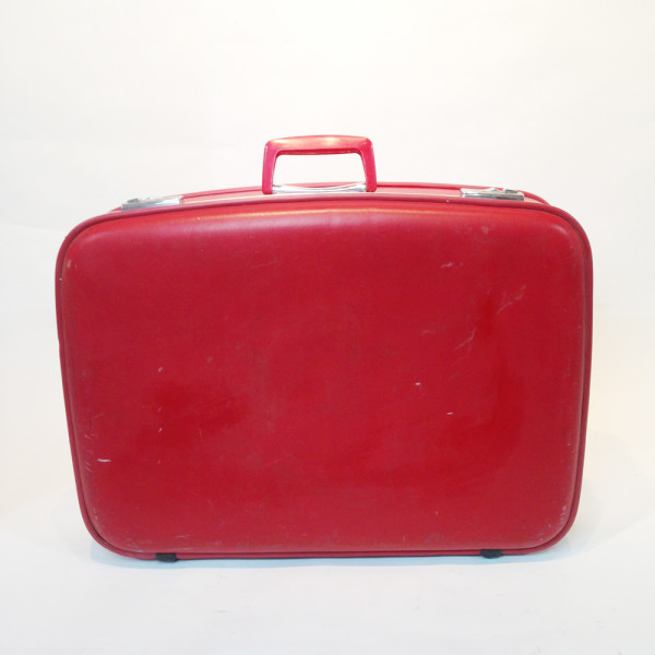 Red Hard Shell Suitcase 20th Century Props