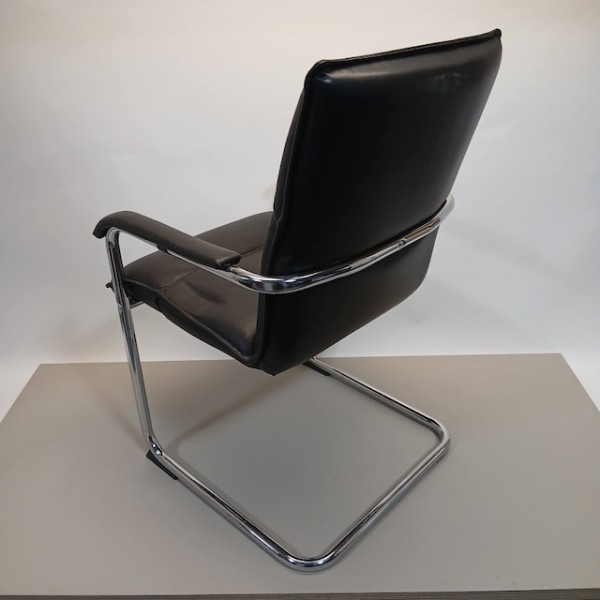 5: Black Office Chair With Chrome Legs