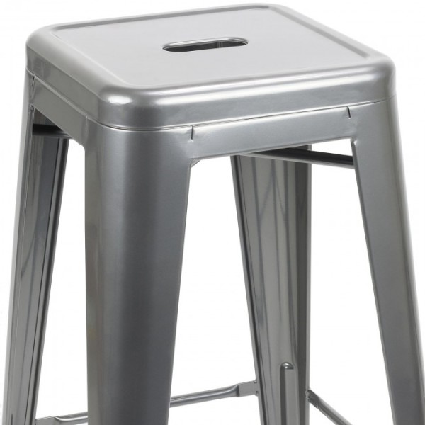 1: Grey Tall Tolix Stool