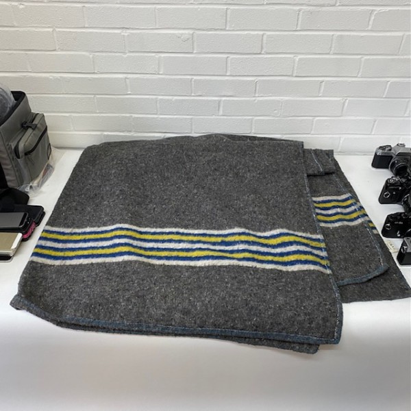 1: Grey Vintage Blanket / Prison Cell Blanket