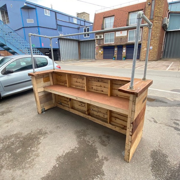 8: Rustic Pallet Bar With Scaffold Frame (Ideal For Lights/Decor)