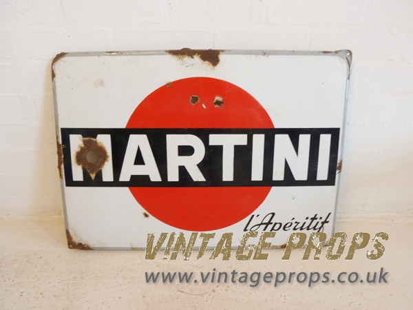 2: Enamel Martini Advertising Sign