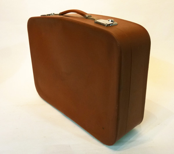 3: Brown Soft Leather Retro Suitcase